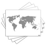 Ficha técnica e caractérísticas do produto Jogo Americano - Mapa Mundi com 4 Peças - 1081Jo