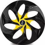 Ficha técnica e caractérísticas do produto Jogo Calota Aro 14 Evolution Black Yellow 4 peças
