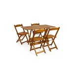 Ficha técnica e caractérísticas do produto Jogo com 4 Cadeiras Dobrável 120x70 Mel - Btb Móveis