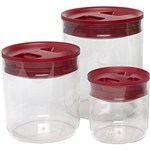 Jogo com 3 Potes Pantry Vermelho - Orb