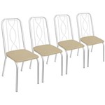 Ficha técnica e caractérísticas do produto Jogo de 4 Cadeiras Viena Cromada de Metal C072 Crome - BEGE