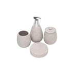 Ficha técnica e caractérísticas do produto Jogo de 4 Pcs de Cerâmica P/Banheiro Stone