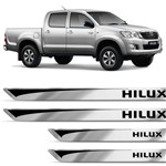 Ficha técnica e caractérísticas do produto Jogo de Adesivos Soleiras Resinados Toyota Hilux 06 a 15 Modelo Escovado Grafia Excelente Fixação