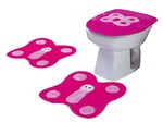 Ficha técnica e caractérísticas do produto Jogo de Banheiro Formato Borboleta Pink