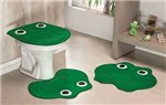 Ficha técnica e caractérísticas do produto Jogo de Banheiro Formato Sapo 03 Peças - Verde Bandeira