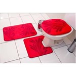 Ficha técnica e caractérísticas do produto Jogo de Banheiro Luxo 3 Peças Vermelho