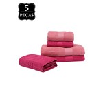 Jogo de Banho Gigante Buddemeyer Canelado Fio Penteado 5pçs Rosa