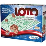Ficha técnica e caractérísticas do produto Jogo de Bingo Loto 48 Cartelas C/Pedra Madeira - Xalingo