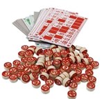 Ficha técnica e caractérísticas do produto Jogo de Bingo Loto 90 Pedras em Madeira e 48 Cartelas - Qm