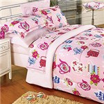 Ficha técnica e caractérísticas do produto Jogo de Cama Casal Alice 4 Peças - Bule Pink - 30/1 Fio Penteado 19 Tramas 140g - Brilhante