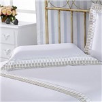 Jogo de Cama Queen Luxury Branco 4 Peças 100% Algodão Percal 233 Fios - Plumasul