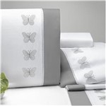 Ficha técnica e caractérísticas do produto Jogo de Cama Queen Papillons 4 Peças 200 Fios Percal Casaborda
