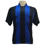 Ficha técnica e caractérísticas do produto Jogo de Camisa com 12 unidades modelo Milan Preto/Royal + 1 Camisa de Goleiro