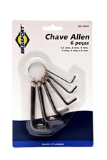 Ficha técnica e caractérísticas do produto Jogo de Chaves Allen com 6 Peças 1,5 a 6mm BRASFORT-8215