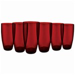 Ficha técnica e caractérísticas do produto Jogo de Copos Breeze Alto 400ml Vermelho - 6 Peças - Vika