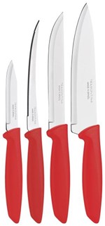 Ficha técnica e caractérísticas do produto Jogo de facas com 4 peças vermelhas linha Plenus Tramontina