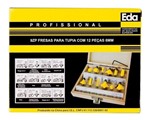 Ficha técnica e caractérísticas do produto Jogo de Fresas para Tupia Madeira 6mm com 12 Peças 9ZP EDA