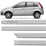 Jogo de Friso Lateral Ford Fiesta 2009 a 2014 Prata Enseada Tipo Borrachão Fácil Instalação