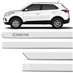 Ficha técnica e caractérísticas do produto Jogo de Friso Lateral Hyundai Creta 2017 e 2018 4 Portas Tipo Borrachão Branco Polar com Grafia