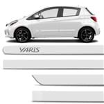 Ficha técnica e caractérísticas do produto Jogo de Friso Lateral Yaris Hatch Sedan 2018 e 2019 Branco Polar com Grafia Tipo Borrachão