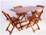 Ficha técnica e caractérísticas do produto Jogo de Mesa 1,20x70 com 4 Cadeiras Dobráveis de Madeira Cor Imbuia - Móveis Britz