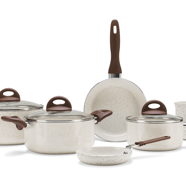 Ficha técnica e caractérísticas do produto Jogo de Panelas 6 Peças - Ceramic Life Smart Plus - Vanilla Vanilla Brinox
