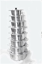 Ficha técnica e caractérísticas do produto Jogo de Panelas em Aluminio Fundido Super Polido 8 Peças