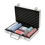 Ficha técnica e caractérísticas do produto Jogo de Poker 200 Fichas Profissional com Maleta de Alumínio Prestige - 3211