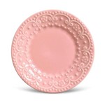 Jogo de Pratos de Sobremesa Esparta Porto Brasil Cerâmica Rosa 6 Peças
