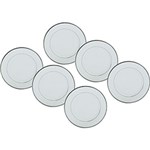 Ficha técnica e caractérísticas do produto Jogo de Pratos de Sobremesa Superwhite Silver 6 Peças - Rojemac