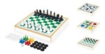 Ficha técnica e caractérísticas do produto Conjunto 4x1 Jogos Tabuleiro Xadrez Damas Trilha Ludo 718 - Junges
