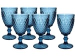 Ficha técnica e caractérísticas do produto Jogo de Taças de Vidro Azul - 300 Ml com 6 Peças - Casambiente