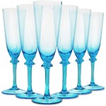 Ficha técnica e caractérísticas do produto Jogo de Taças P/ Champagne 275ml Turquesa - 6 Peças - Vika