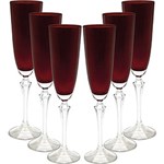 Jogo de Taças para Champagne Elizabeth 200ml 6 Peças Vermelha - Ricaelle