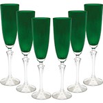 Ficha técnica e caractérísticas do produto Jogo de Taças para Champagne Elizabeth 200ml Verde 6 Peças - Ricaelle