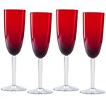 Ficha técnica e caractérísticas do produto Jogo de Taças para Champagne Vermelha 4 Peças - La Cuisine
