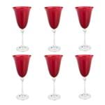 Ficha técnica e caractérísticas do produto Jogo de Taças Vinho Tinto em Cristal Bohemia Alexandra 6 Peças 250ml Vermelha