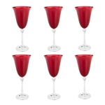 Ficha técnica e caractérísticas do produto Jogo de taças vinho tinto em cristal Bohemia Alexandra 6 peças 250ml vermelha