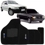 Ficha técnica e caractérísticas do produto Jogo de Tapete Automotivo Carpete Fiat Uno 1985 à 2007 Soft Logo Bordado Preto 5 Peças - S/m