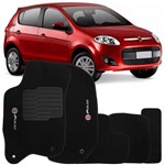 Ficha técnica e caractérísticas do produto Jogo de Tapete Automotivo Carpete Novo Fiat Palio 2012 à 2018 Soft Logo Bordado Preto 5 Peças - S/m
