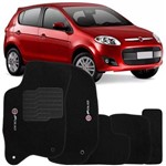 Ficha técnica e caractérísticas do produto Jogo de Tapete Automotivo Carpete Novo Fiat Palio 2012 à 2018 Soft Logo Bordado Preto 5 Peças
