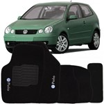 Ficha técnica e caractérísticas do produto Jogo de Tapete Automotivo Carpete Volkswagen Polo 2003 à 2008 Soft Logo Bordado Preto 5 Peças - S/m