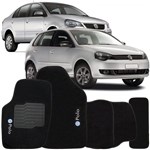 Ficha técnica e caractérísticas do produto Jogo de Tapete Automotivo Carpete Volkswagen Polo 2009 à 2014 Soft Logo Bordado Preto 5 Peças - S/m