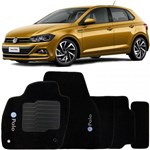 Ficha técnica e caractérísticas do produto Jogo de Tapete Automotivo Carpete Volkswagen Polo 2018 à 2019 Soft Logo Bordado Preto 5 Peças - S/m