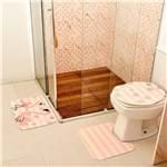 Ficha técnica e caractérísticas do produto Jogo de Tapete para Banheiro 03 Peças em Transfer Rosa Rosa