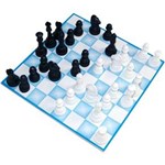 Ficha técnica e caractérísticas do produto Jogo de Xadrez e Dama Tabuleiro em Mdf Peças Plásticas da Carlu
