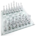 Ficha técnica e caractérísticas do produto Jogo de Xadrez Tabuleiro Vidro Transparente Fosco 20cmx20cm - CBR1088