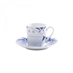 Ficha técnica e caractérísticas do produto Jogo de Xícaras de Café com Pires Porcelana 12 Peças 120ml Allegro Rojemac Branco/Azul