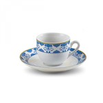 Ficha técnica e caractérísticas do produto Jogo de Xícaras de Café com Pires Porcelana 12 Peças 90ml Amalfi Rojemac Branco/Azul