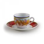 Ficha técnica e caractérísticas do produto Jogo de Xícaras de Chá com Pires Porcelana 12 Peças 220ml Amalfi Rojemac Colorido